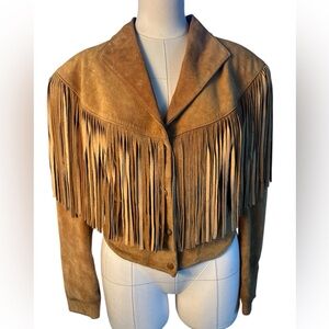 Vintage El Venado leather fringe jacket